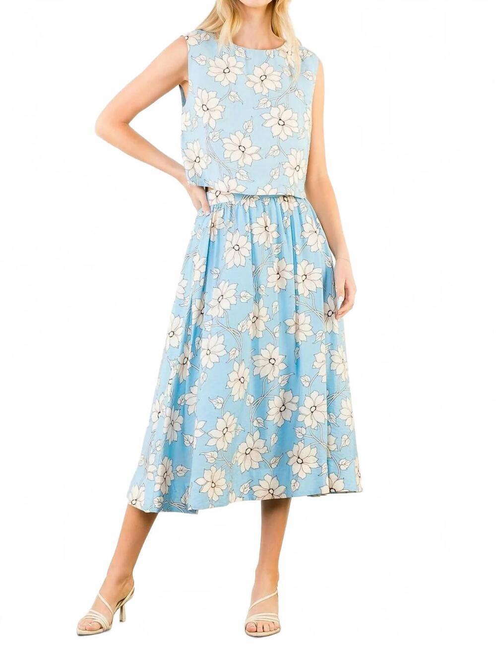 NEW THML bluebell breeze skirt in blue